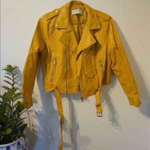 ZARA BASIC Faux Leather Moto Jacket